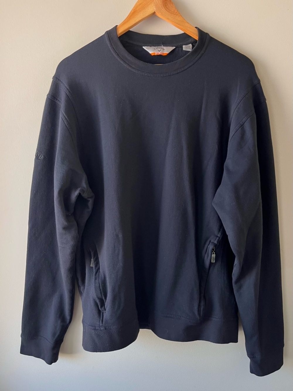 Callaway Men's Golf Crewneck Sweatshirt in Black Fleece Lined Size XXL -Sporty
